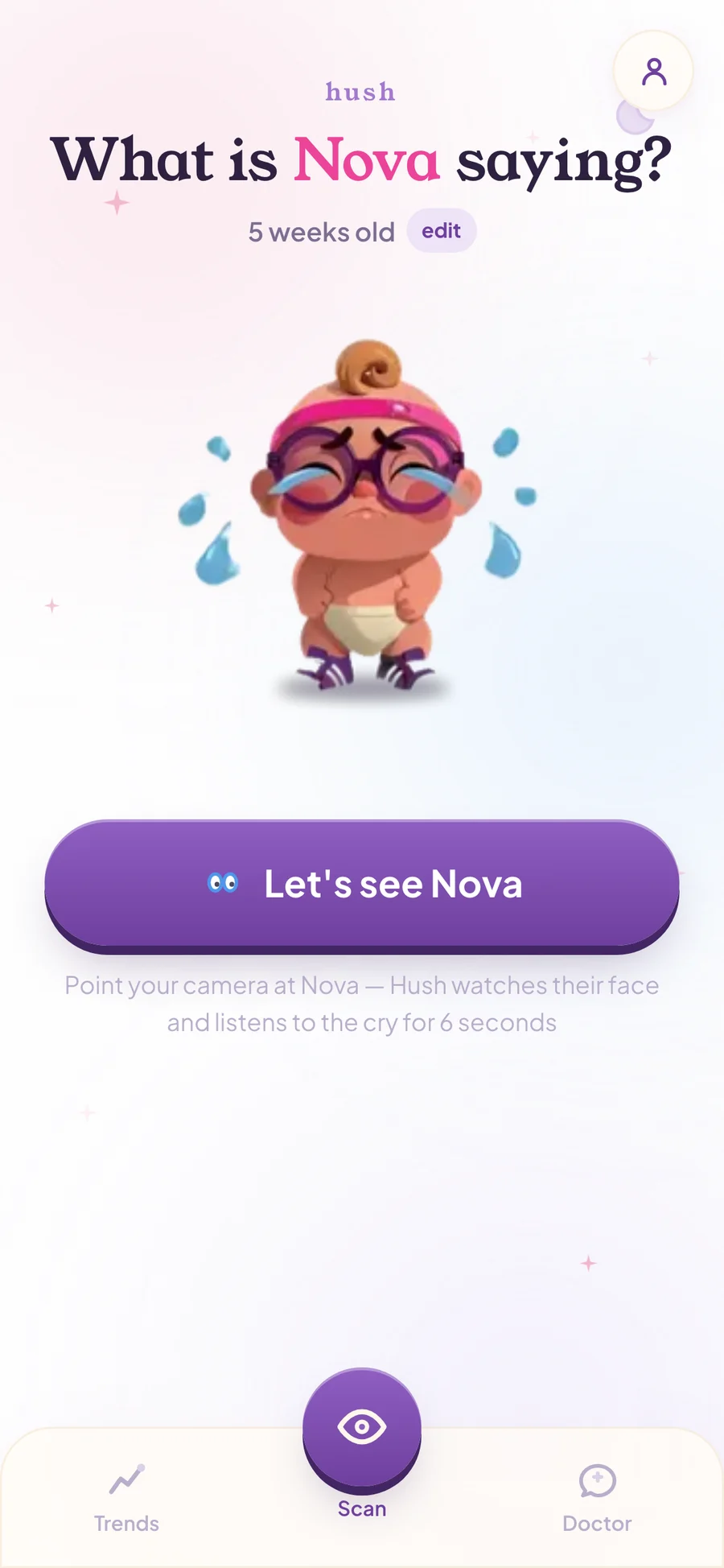 Hush home screen — What is Nova saying?